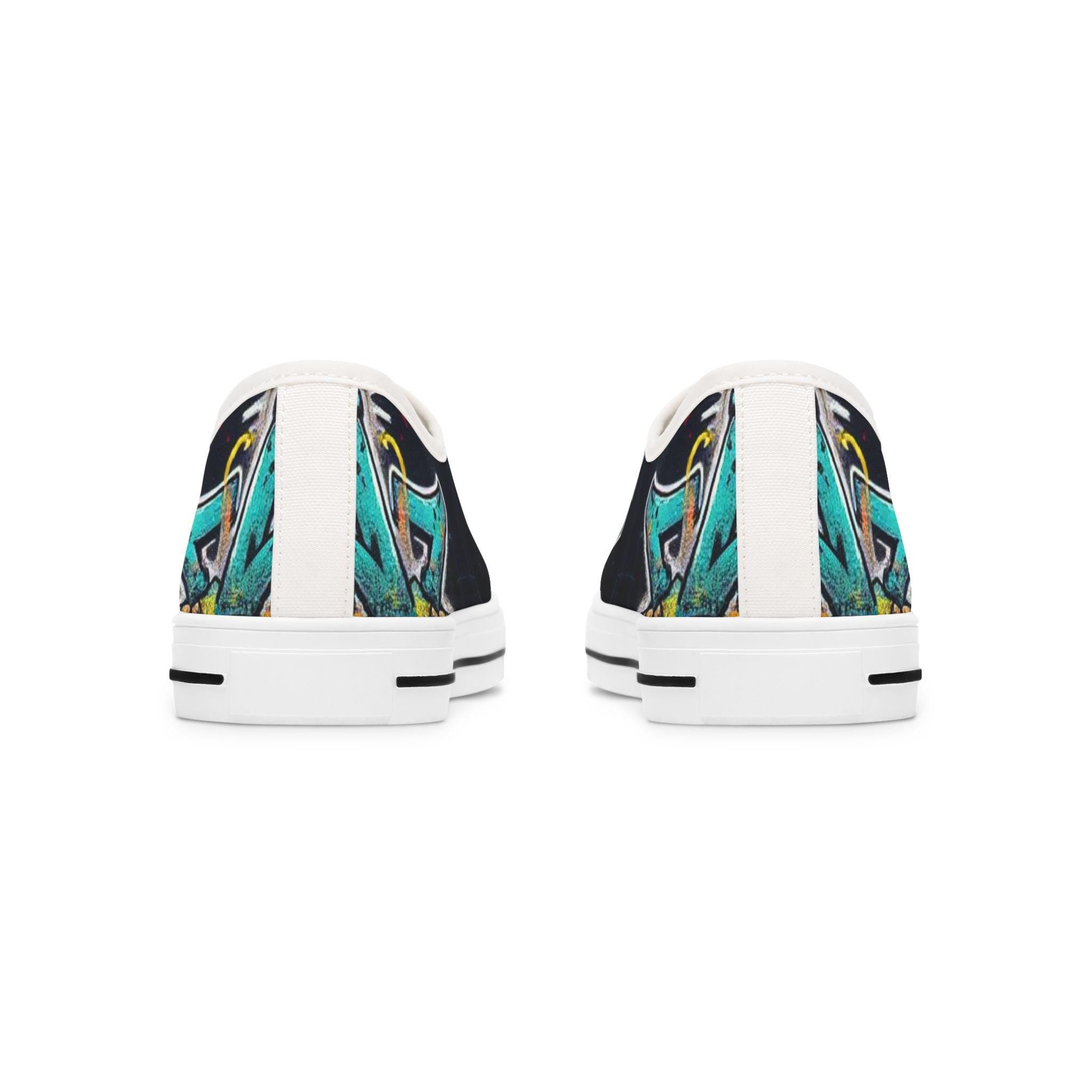 Creepy Clown Graffiti Face Women's Low Top Sneakers | Horror Carnival Art