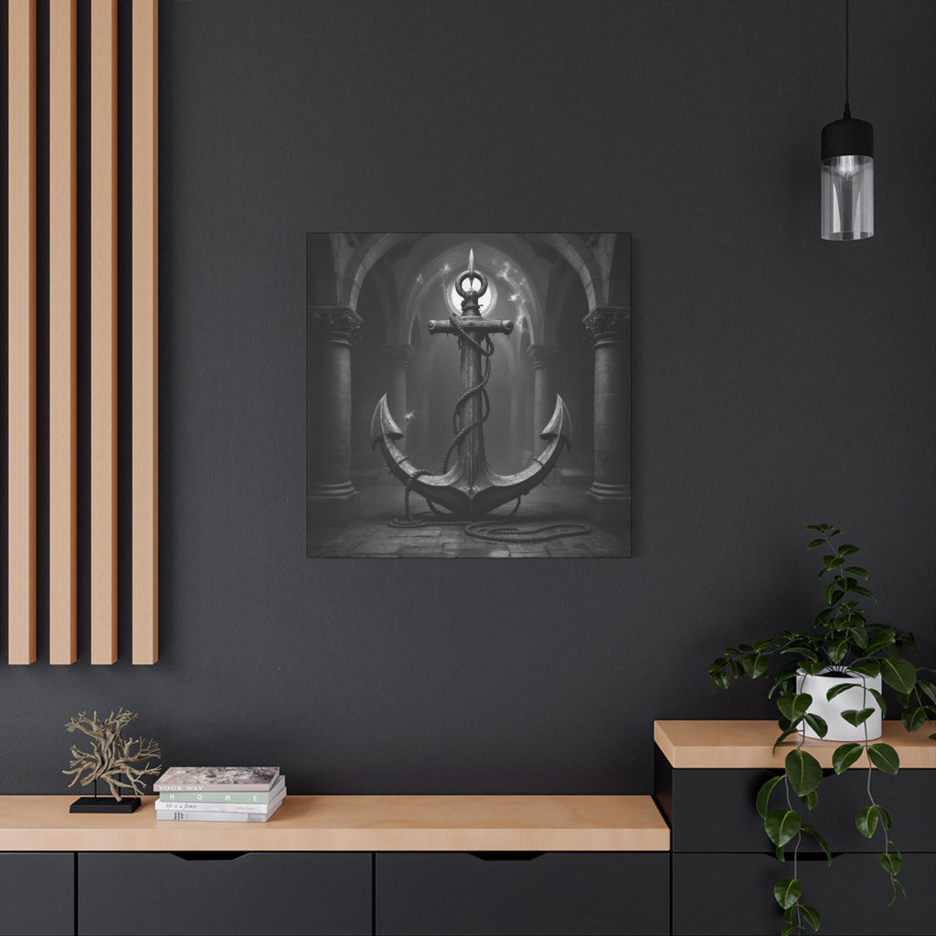 Anchor Shrine Canvas | Matte Stretched Wall Art, Gothic Nautical Decor