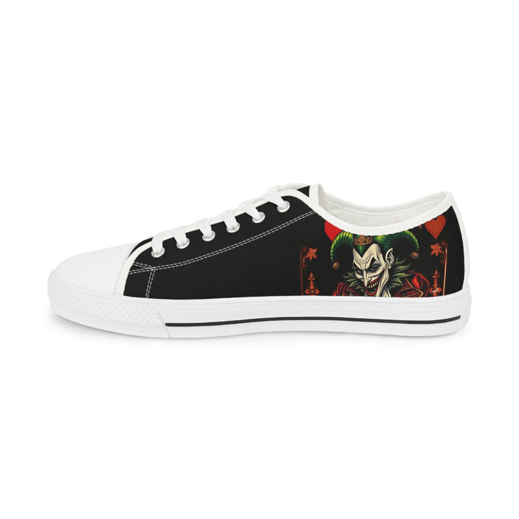 Creepy Joker Clown Face Men's Low Top Sneakers | Horror Streetwear