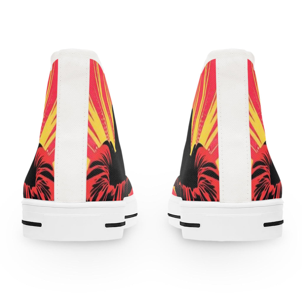 Sunburst Soldier Graphic Women's High Top Sneakers | Music Rocker Shoes