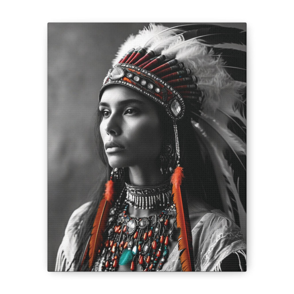 Native American Headdress Matte Canvas