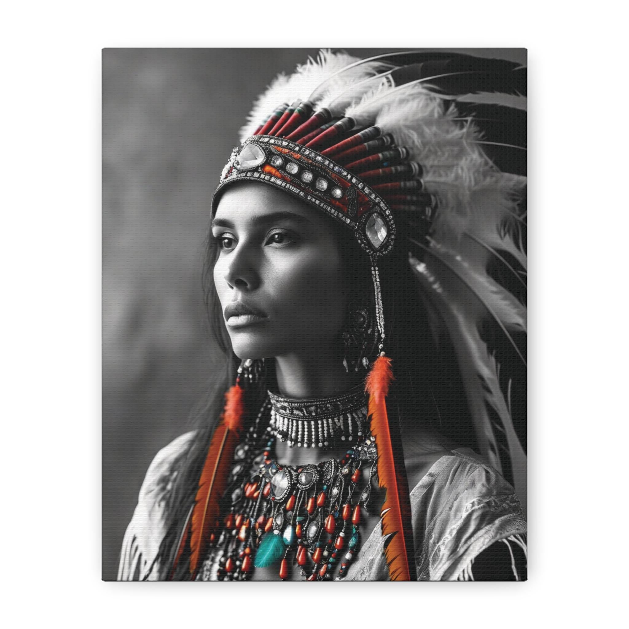 Native American Headdress Matte Canvas