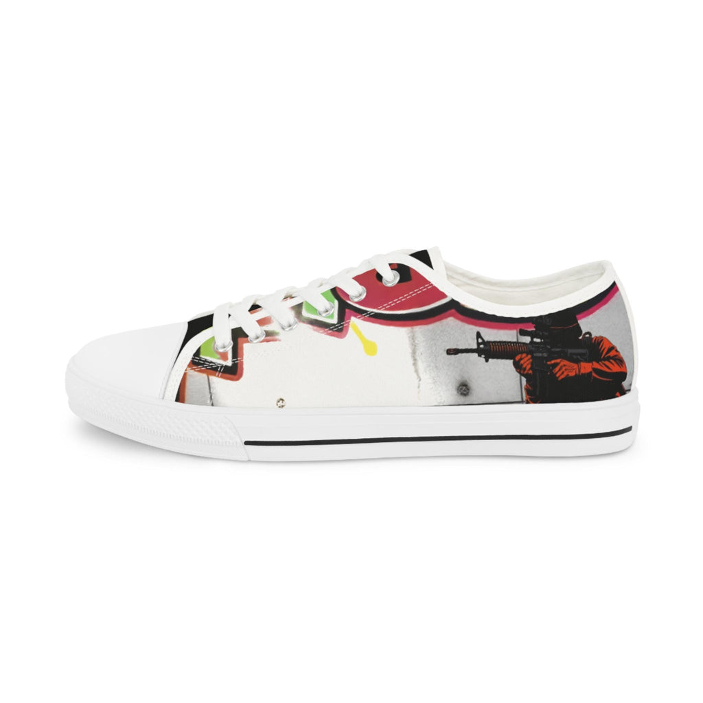 Colorful Graffiti Soldier Low Top Sneakers | Music Art Shoes