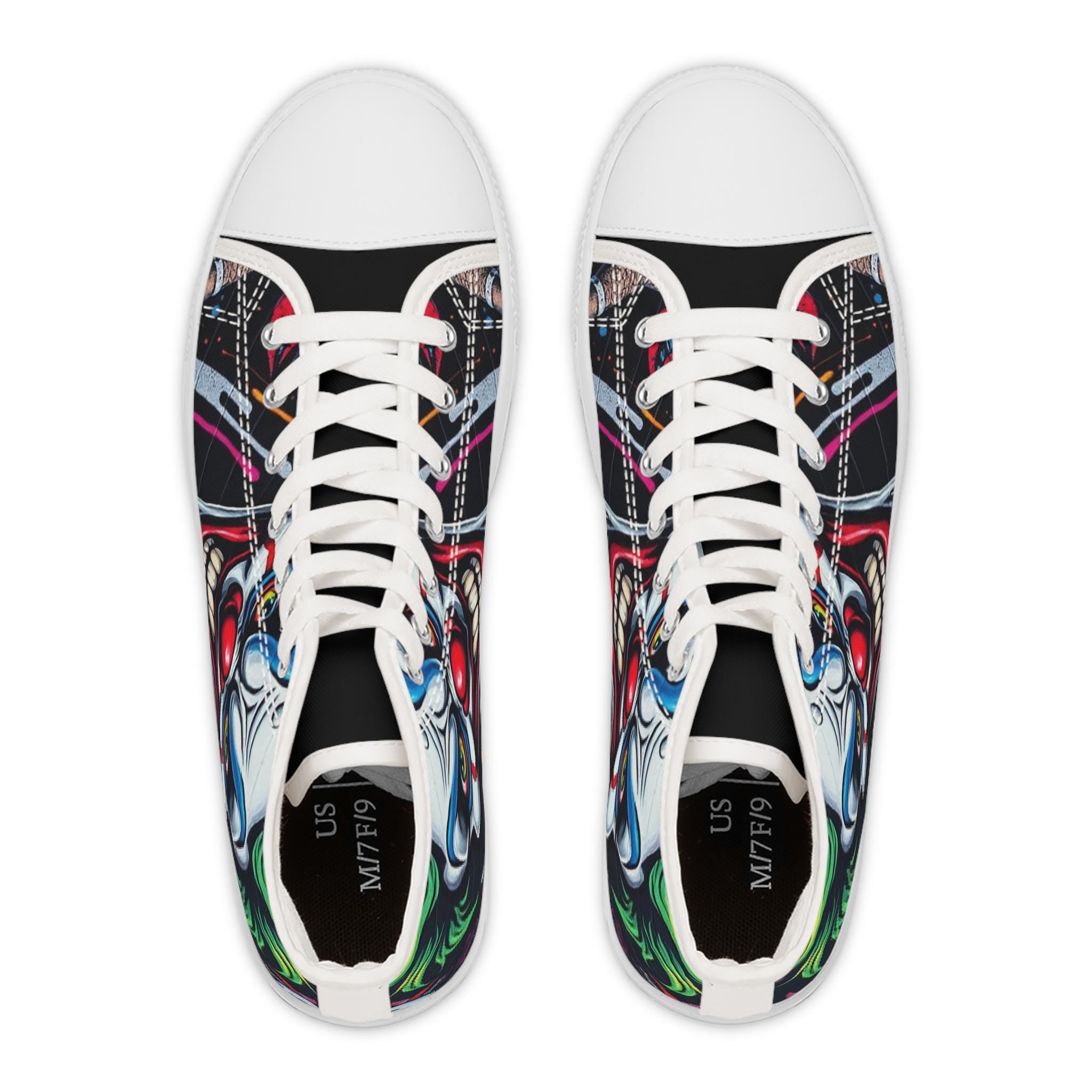 Creepy Clown Face High Top Sneakers | Horror Face Skate Shoes