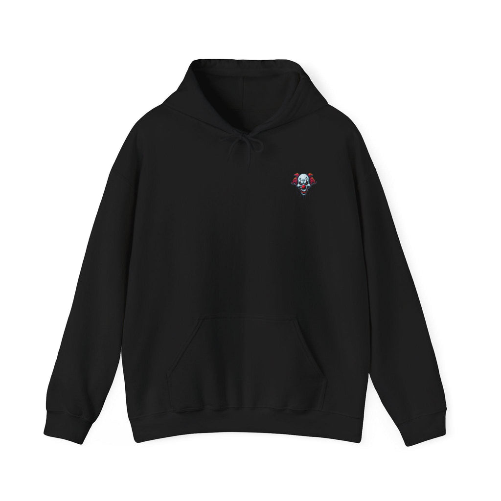 Quit Clownin Face hoodie | Skull Clown Back Graphic Hoodie
