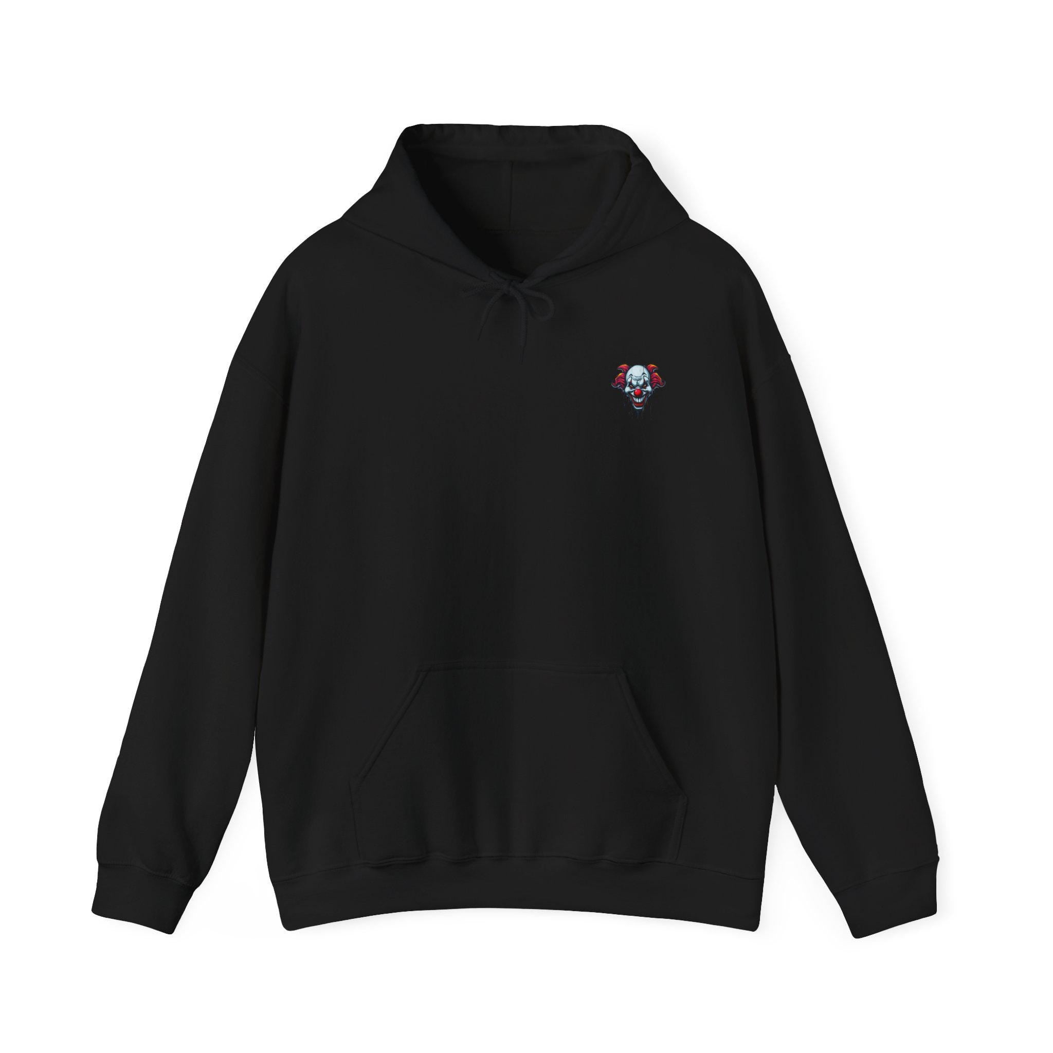 Quit Clownin Face hoodie | Skull Clown Back Graphic Hoodie