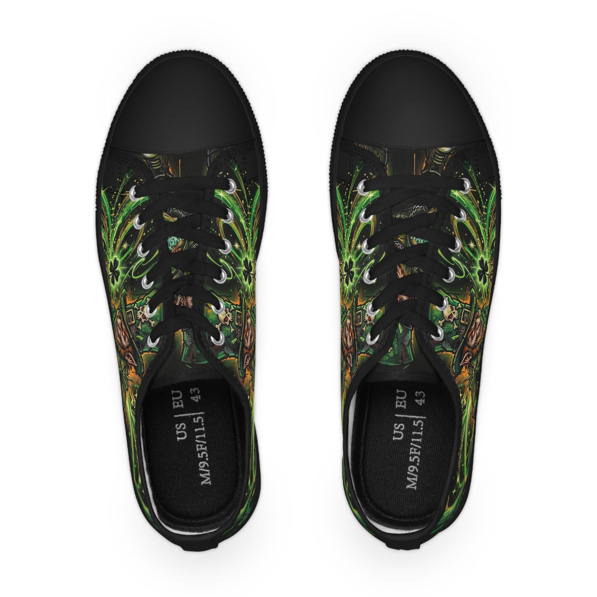 Leprechaun and Shamrock Sneakers | Low Top Shoes