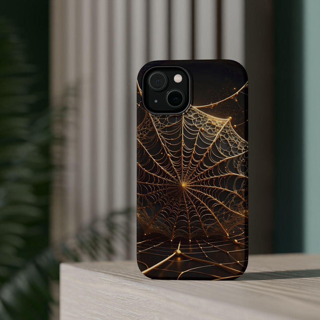 Golden Spiderweb Phone Case | Magnetic Impact-Resistant Case