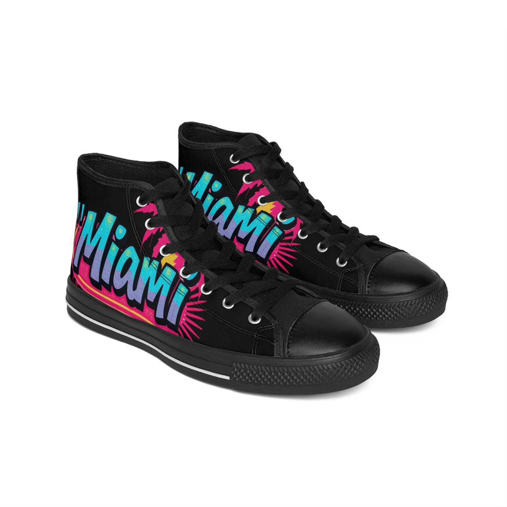 Miami Retro Palm High-Top Sneakers | Beach Vibes