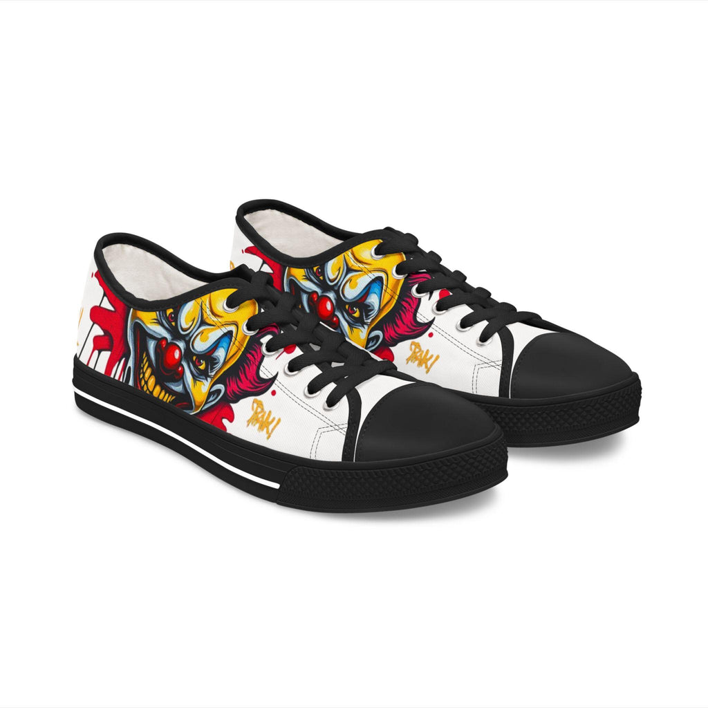 Evil Circus Clown Women's Low Top Sneakers | Horror Graffiti Art