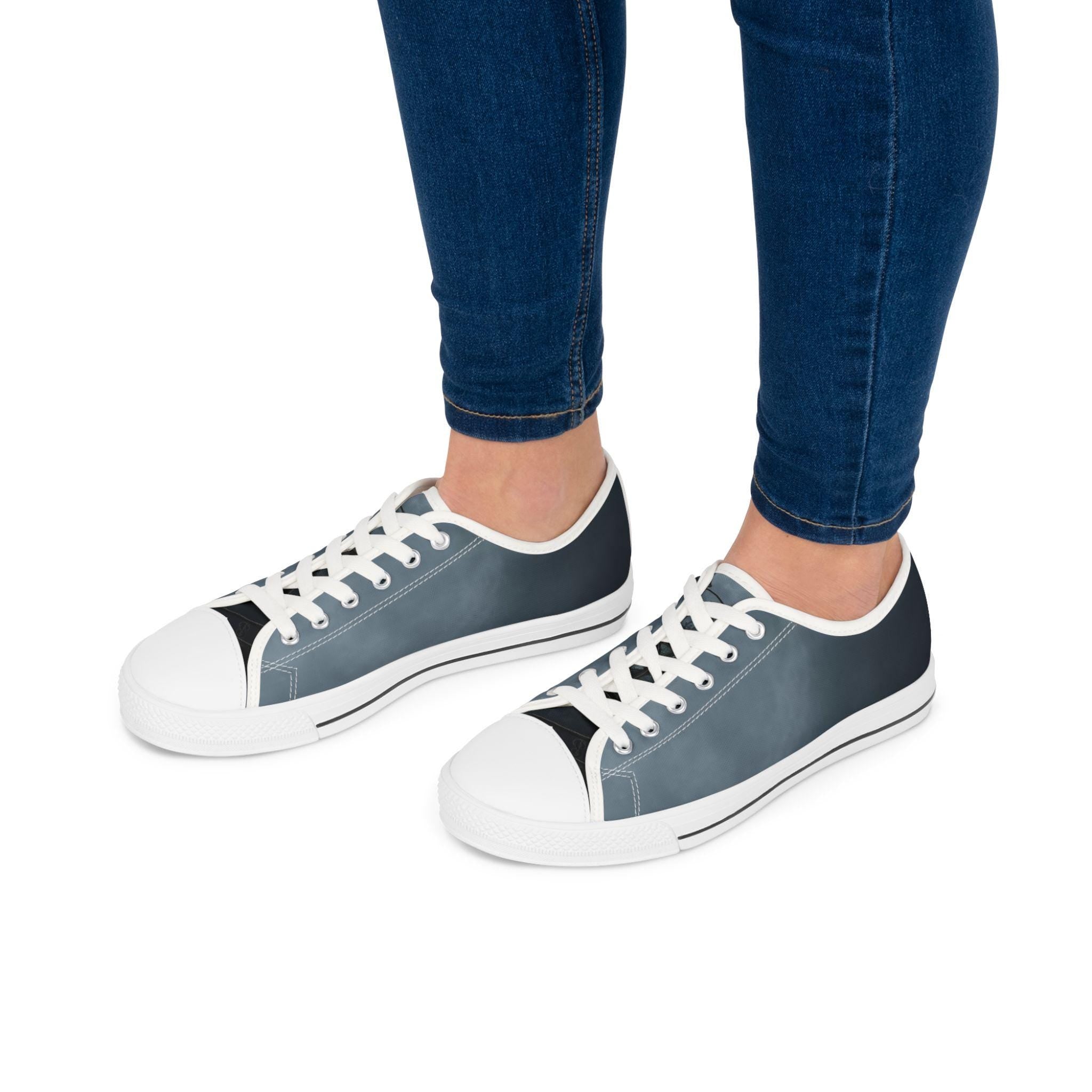 Classic Slate Ombre Women's Low Top Sneakers | Casual Canvas Shoes
