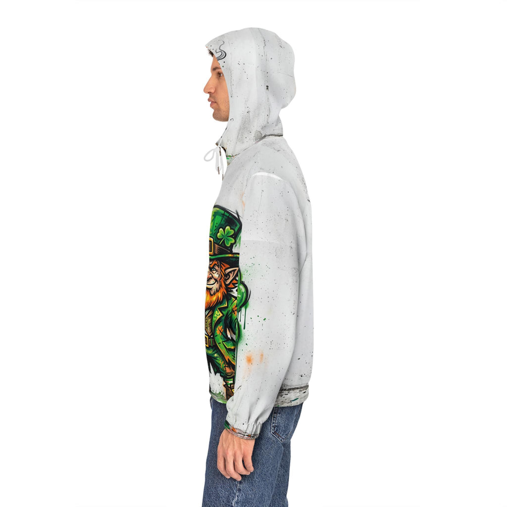 Leprechaun Shamrock Graffiti Hoodie | St. Patrick's Day Street Art Full-Zip