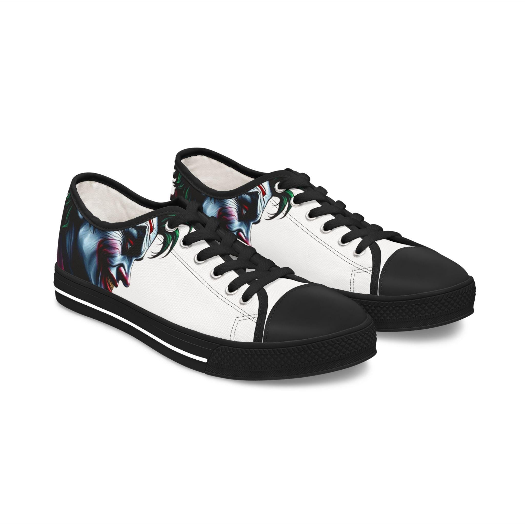 Joker Face Illustration Sneakers Women's Low Top Sneakers | Comic Villain Art