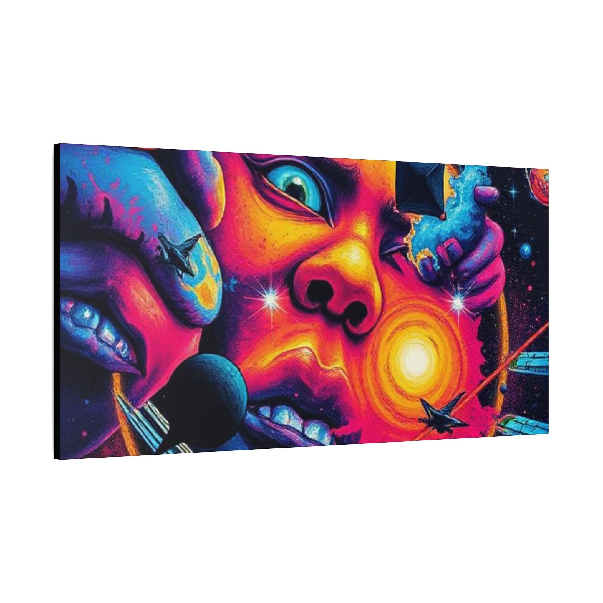 Psychedelic Cosmic Face Canvas | Matte Stretched Canvas