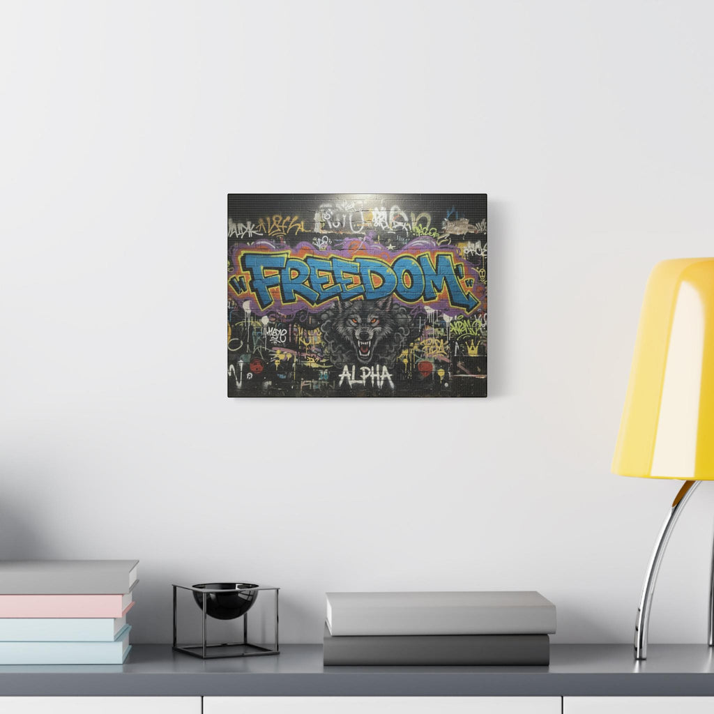Freedom Wolf Graffiti Matte Canvas