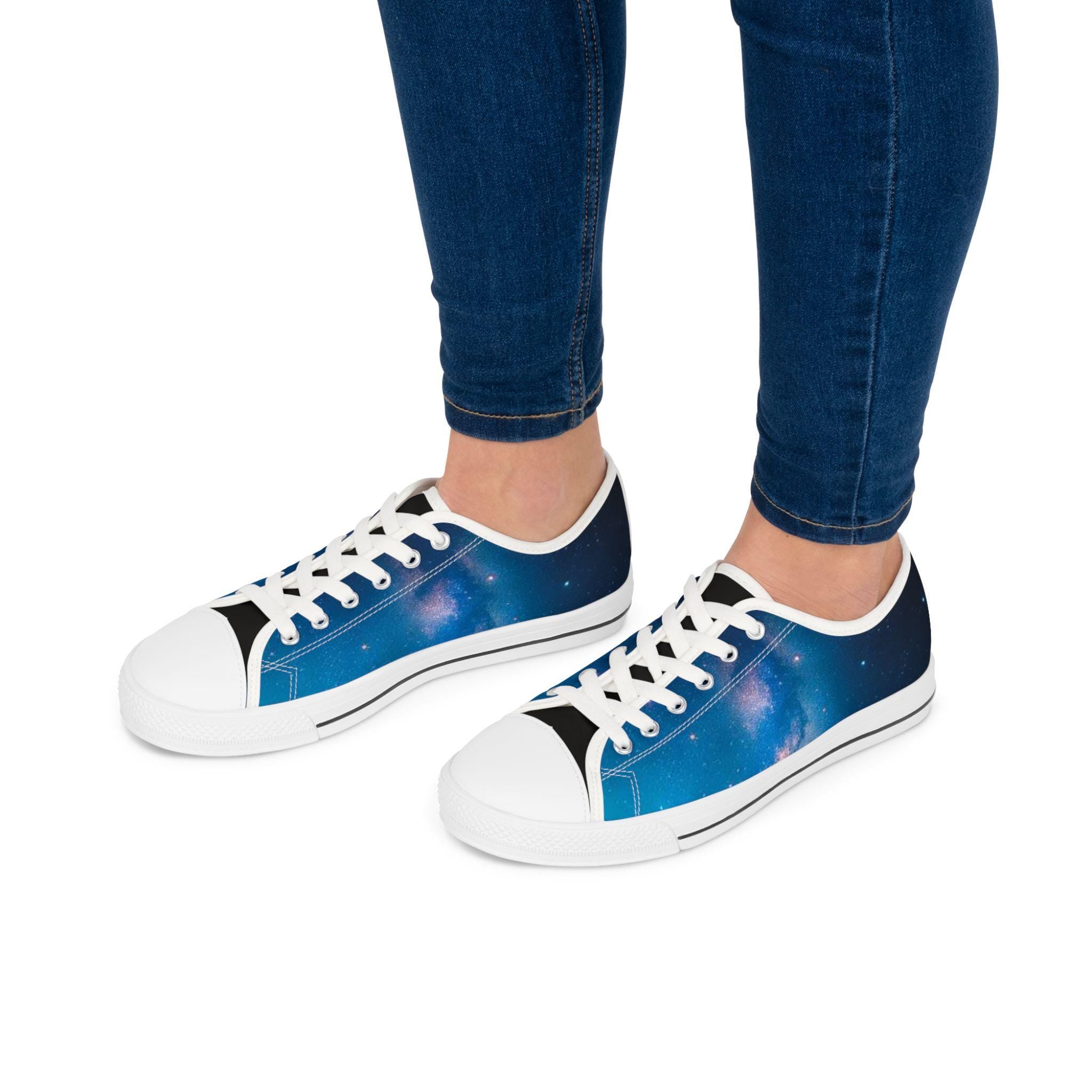 Galaxy Nebula Low Top Sneakers | Space Print Canvas Shoes