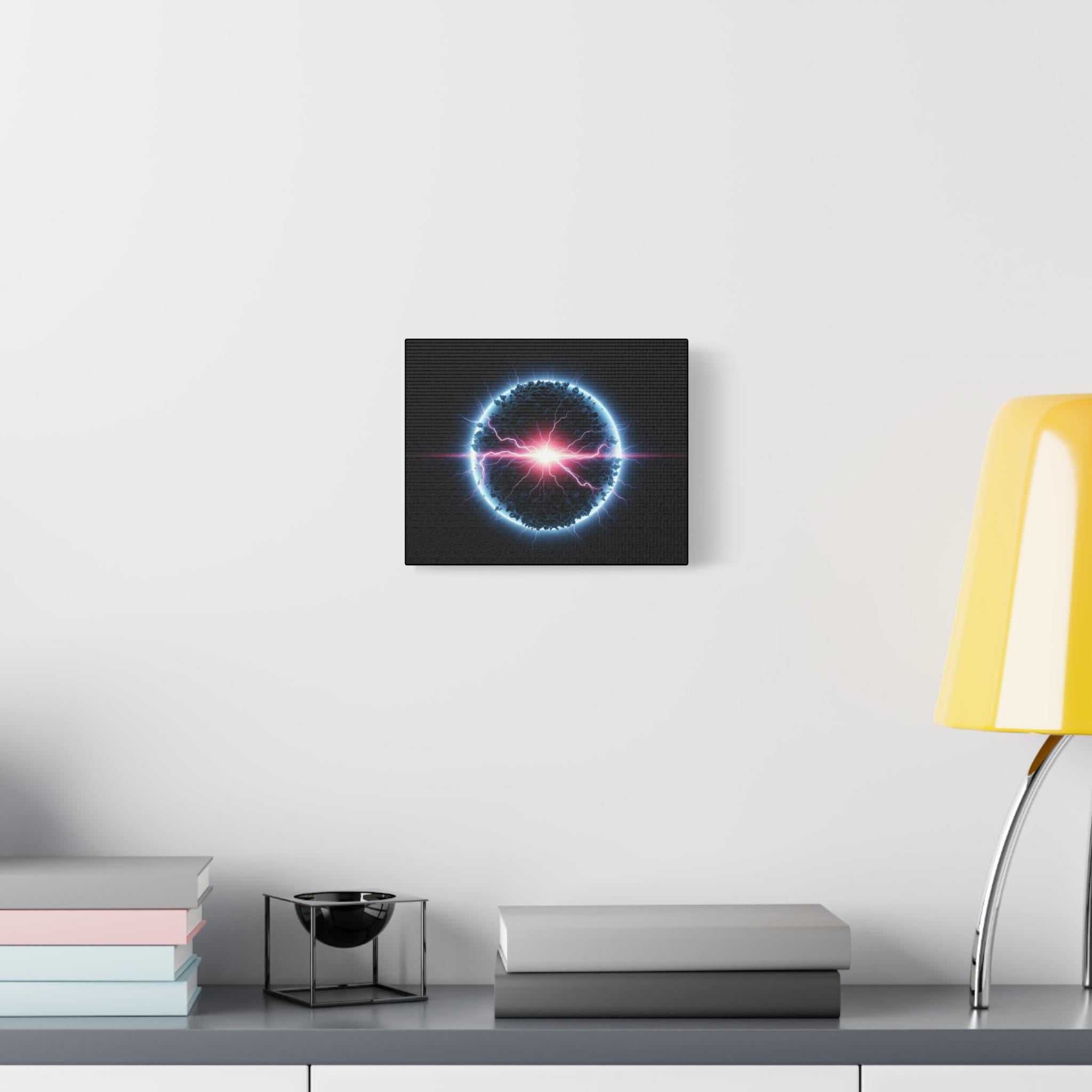 Neon Electric Orb Matte Canvas