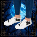 Black Cat Portrait Sneakers | Low Top Canvas Shoes
