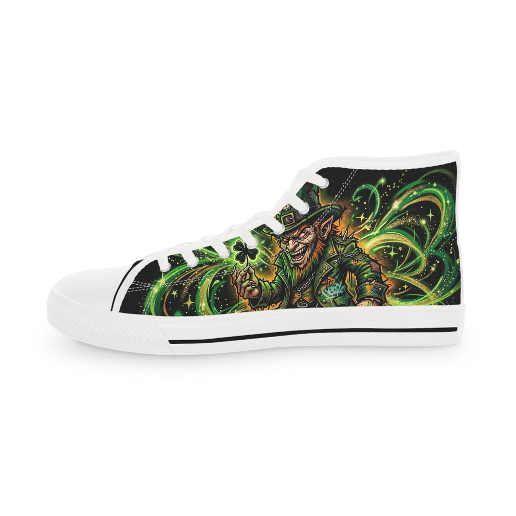 Green Evil Leprechaun High Top Sneakers | Nautical Sea Monster Shoes