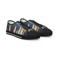 Paint Drip Pattern Men's Low Top Sneakers | Navy Patterned Canvas