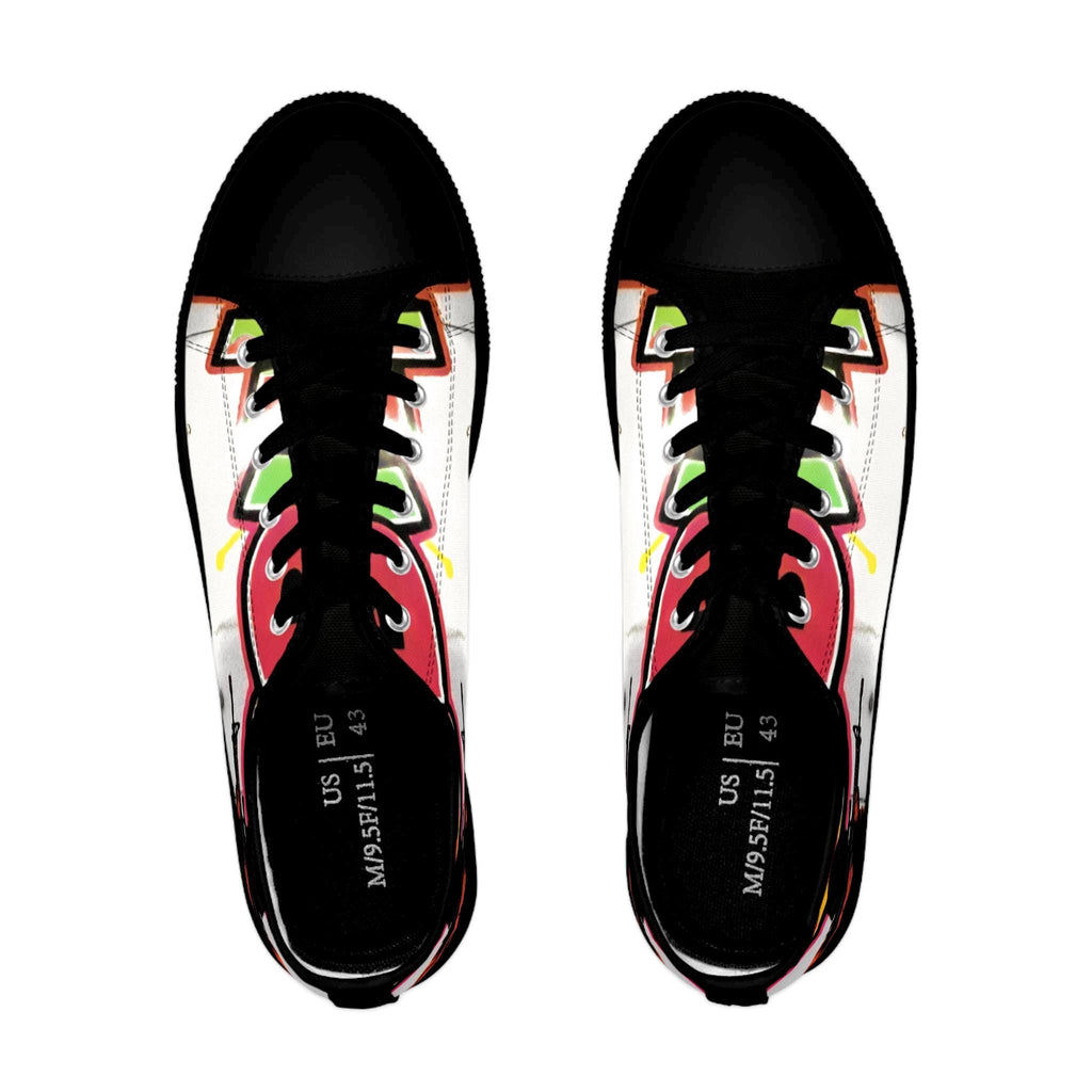 Colorful Graffiti Soldier Low Top Sneakers | Music Art Shoes