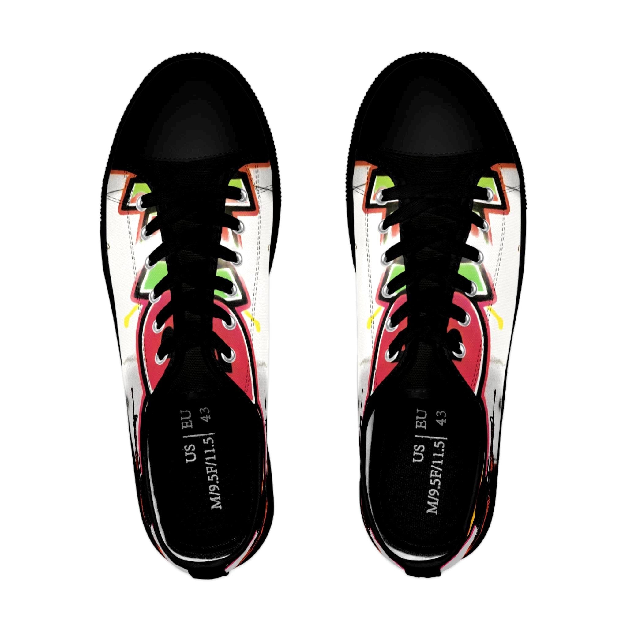 Colorful Graffiti Soldier Low Top Sneakers | Music Art Shoes