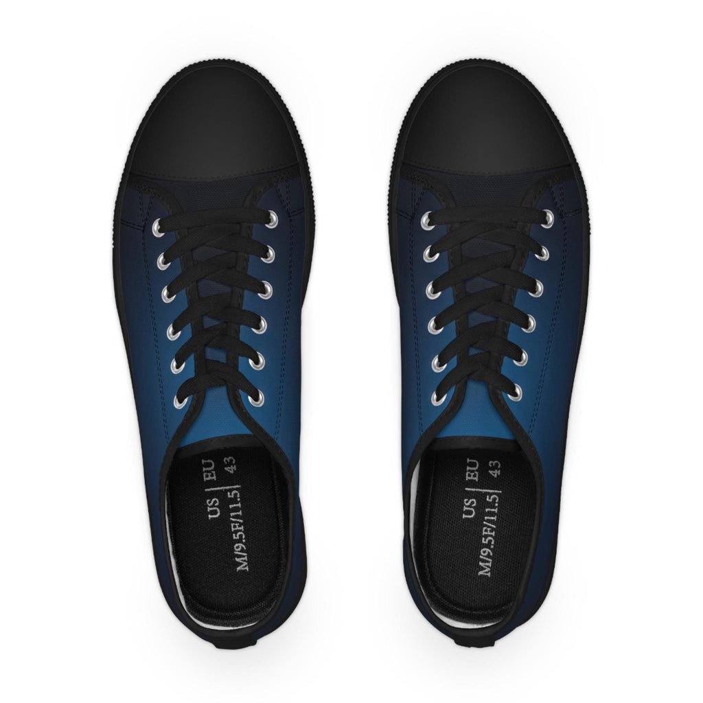 Blue Fade Low Top Sneakers | Casual Canvas Shoes, Lace-Up Trainers