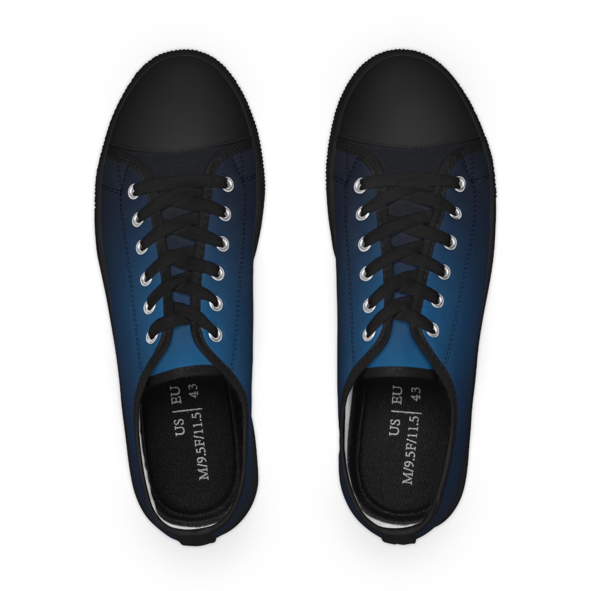 Blue Fade Low Top Sneakers | Casual Canvas Shoes, Lace-Up Trainers
