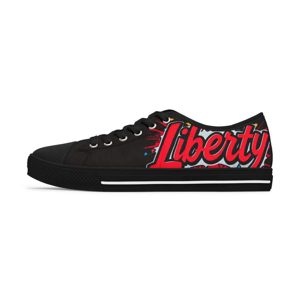 Liberty Script Sneakers | Low Top Sneakers, Retro Red Black Typography