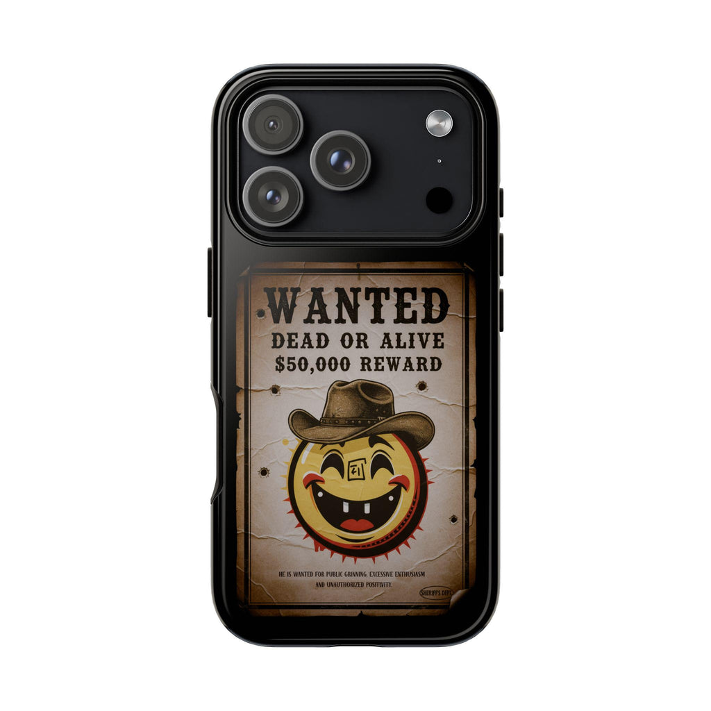 Wanted Poster Smiley Cowboy Phone Case | Western Vintage Outlaw Design