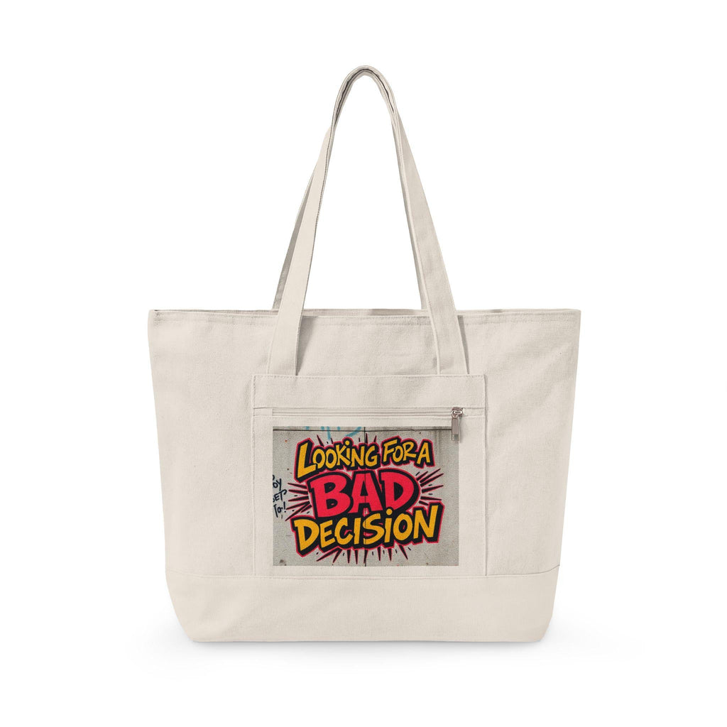 Looking for a Bad Decision Tote Bag | Comic Pop Art Quote
