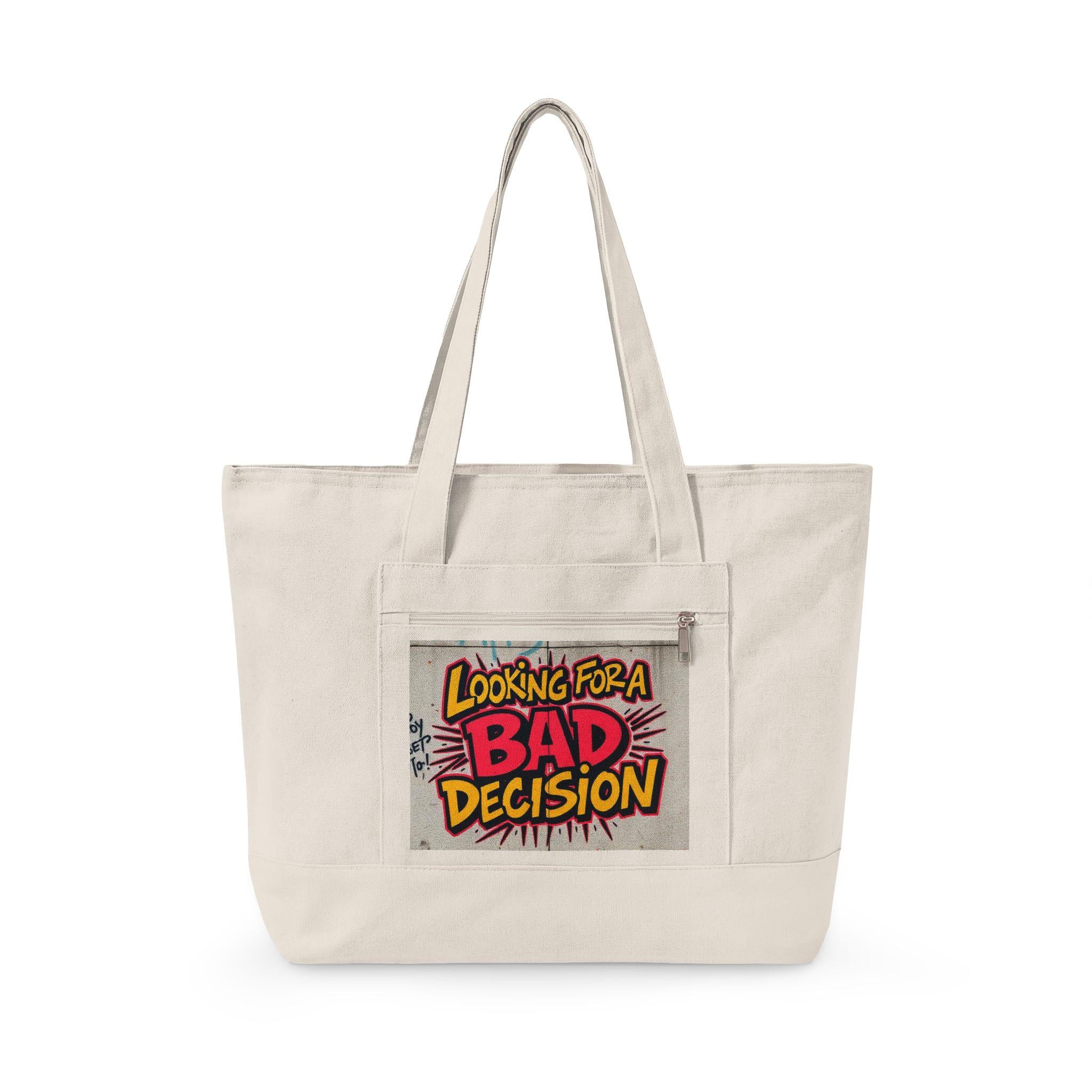 Looking for a Bad Decision Tote Bag | Comic Pop Art Quote