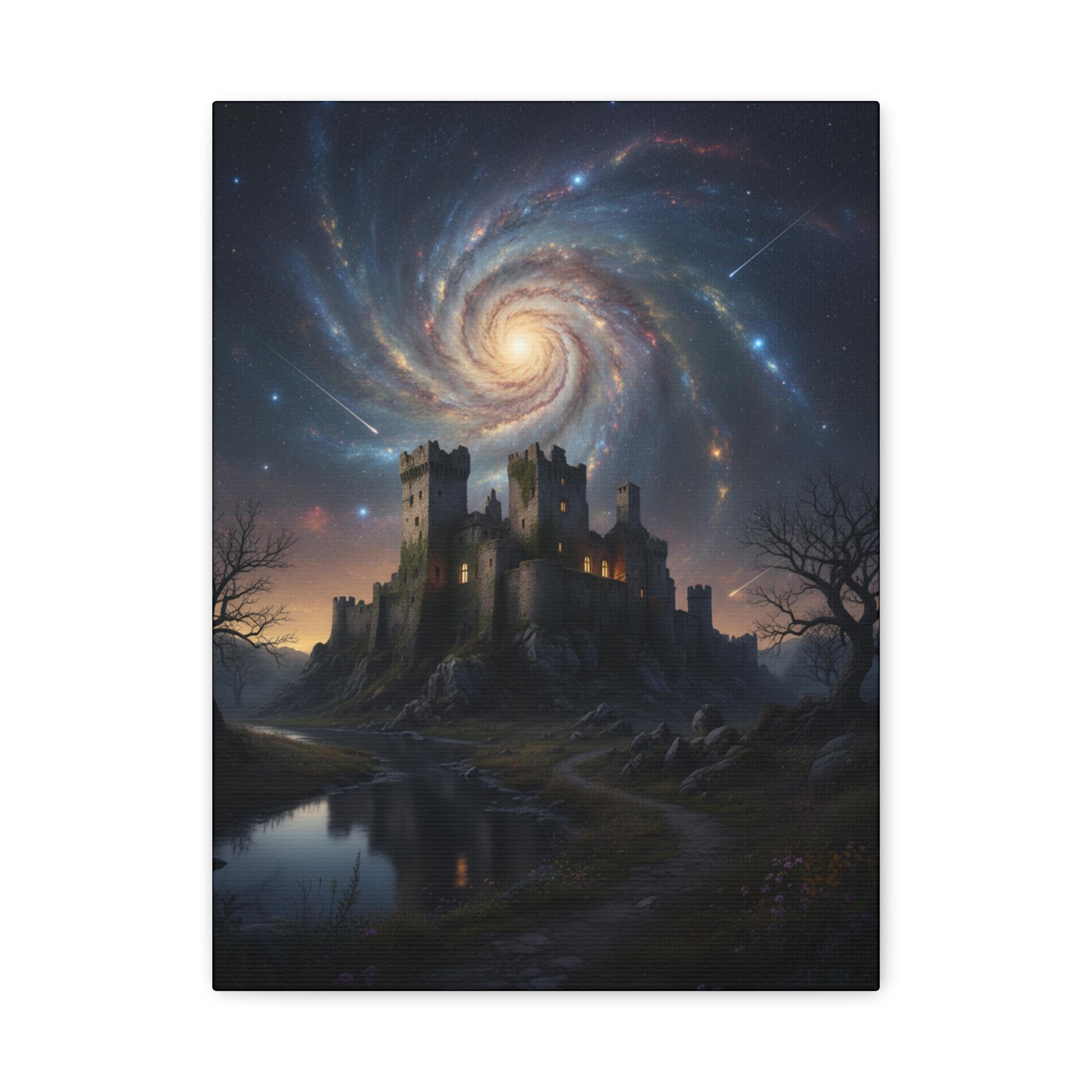 Swirling Galaxy Castle Canvas
