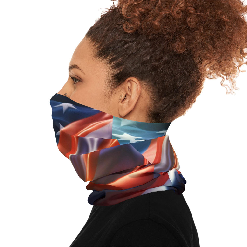American Flag Waves Neck Gaiter | Patriotic Stars Stripes Face Covering