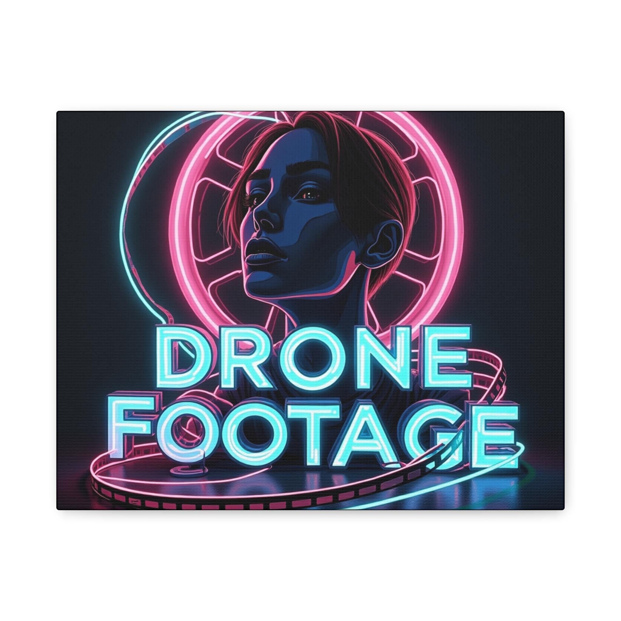 Neon Portrait "DRONE FOOTAGE" Canvas