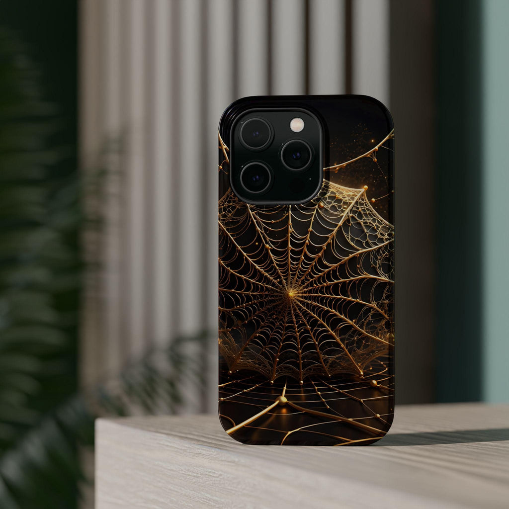 Golden Spiderweb Phone Case | Magnetic Impact-Resistant Case