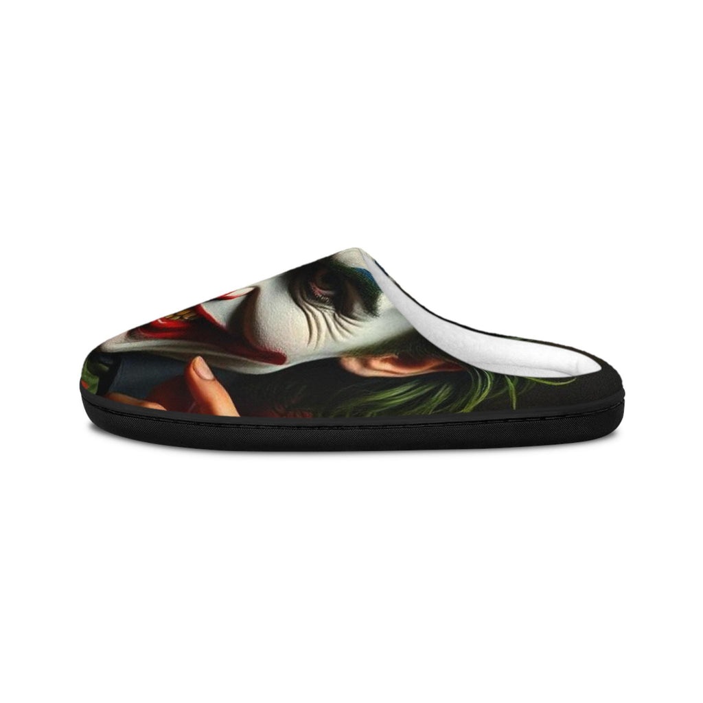 Joker Clown Face Men's Indoor Slippers | Horror Movie Character Slip-Ons