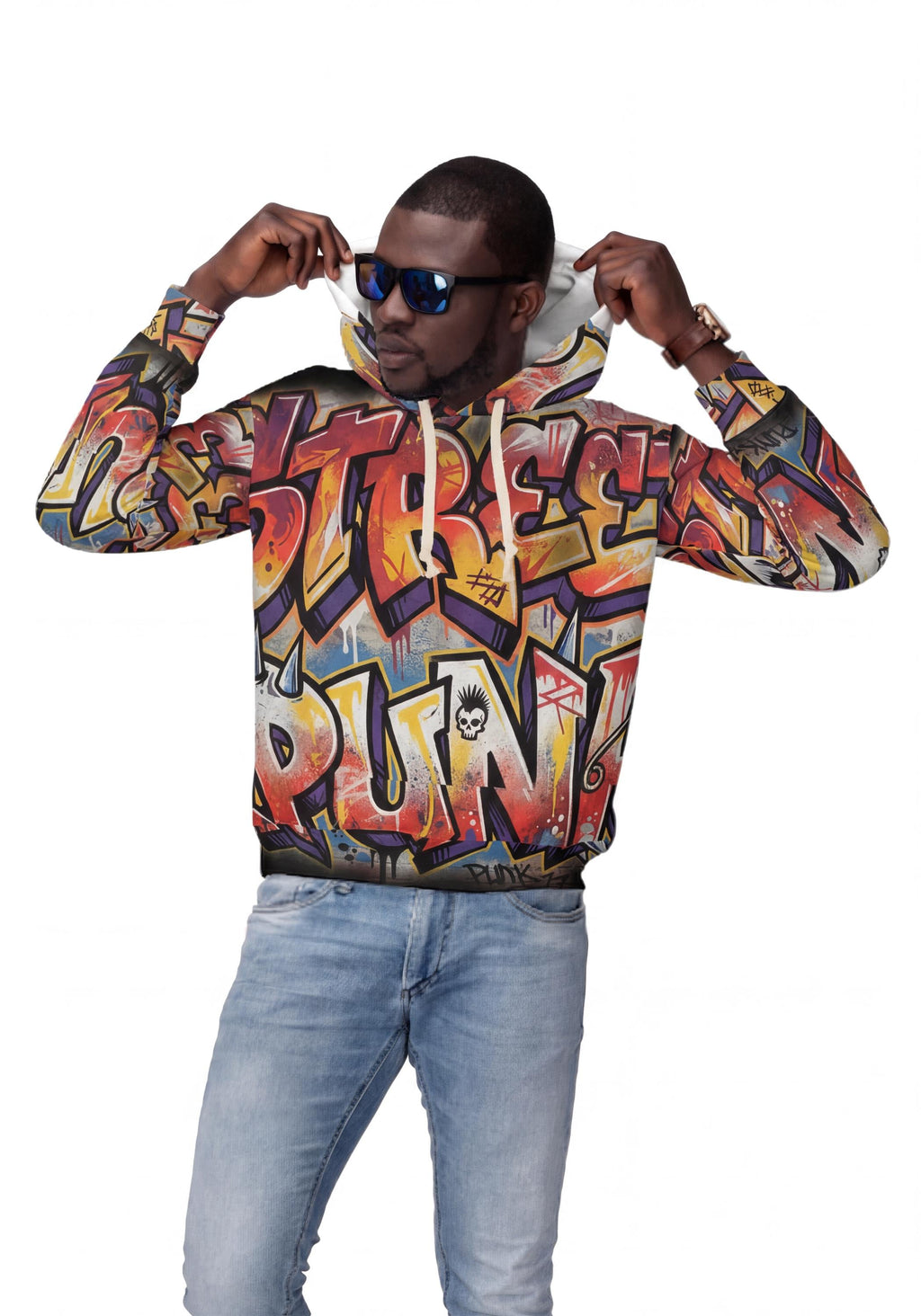 Street Punk Graffiti Hoodie | All-Over Print