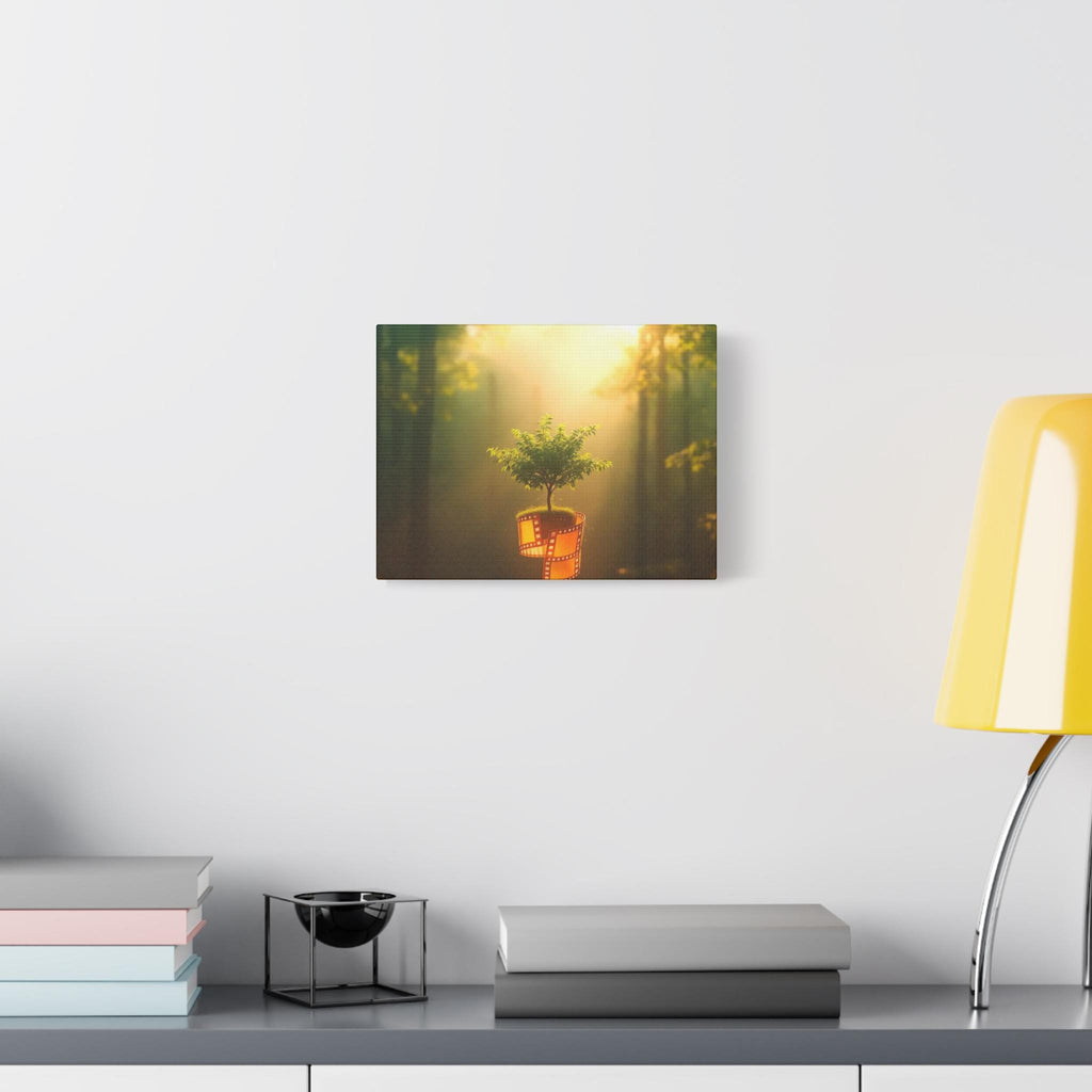 Tree Growing from Film Reel Canvas