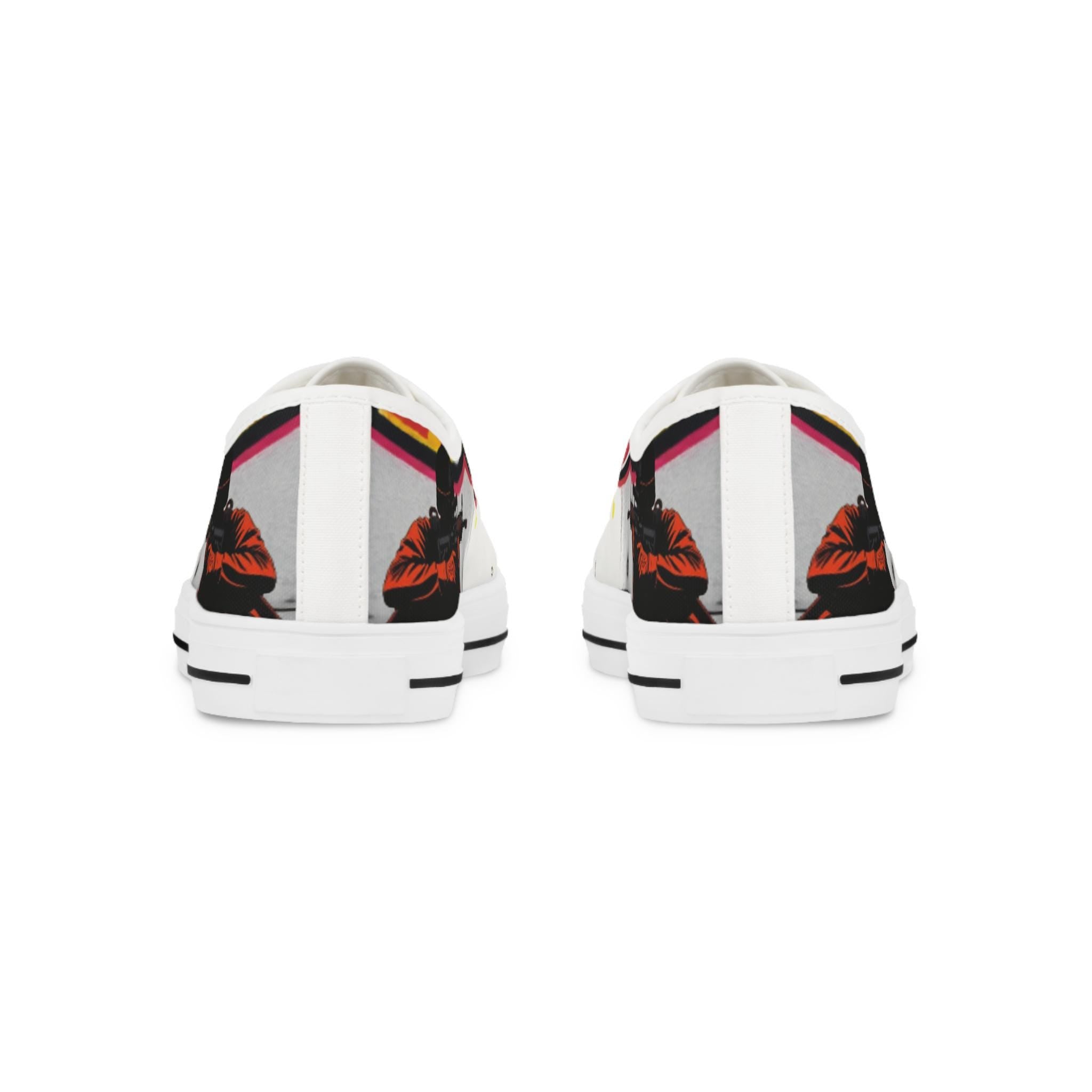 Colorful Graffiti Soldier Low Top Sneakers | Music Art Shoes