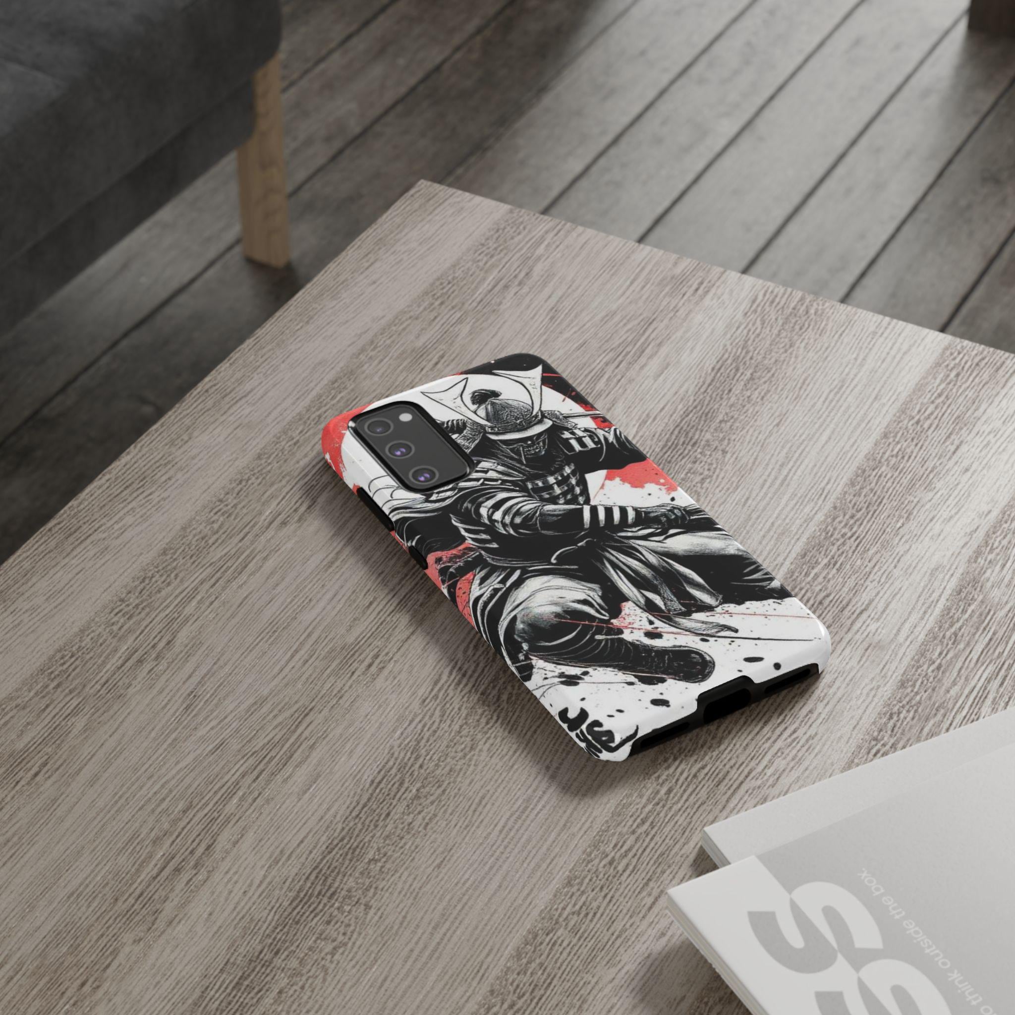 Samurai Warrior phone case | Black red ink splash, Japanese sword art