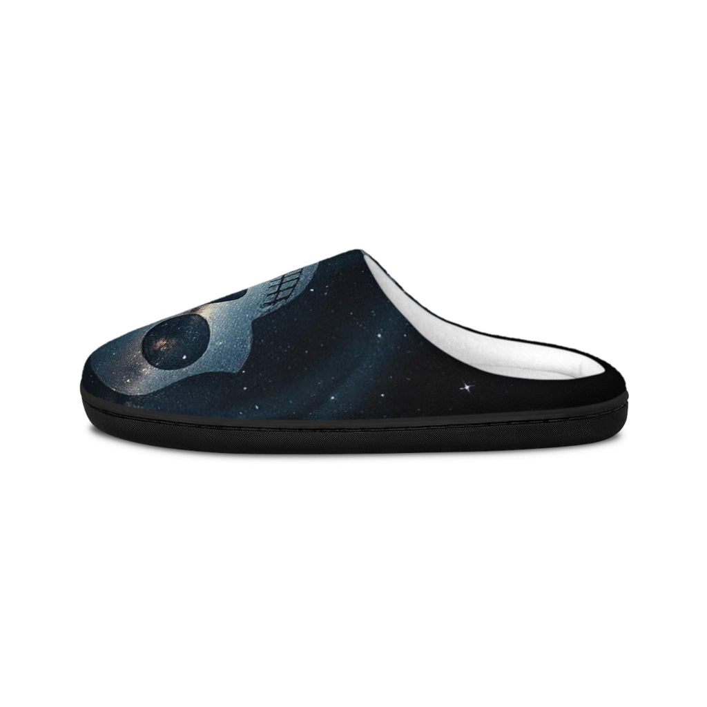Space Skull Slippers | Men's Cozy Flannel Fleece Indoor Footwear