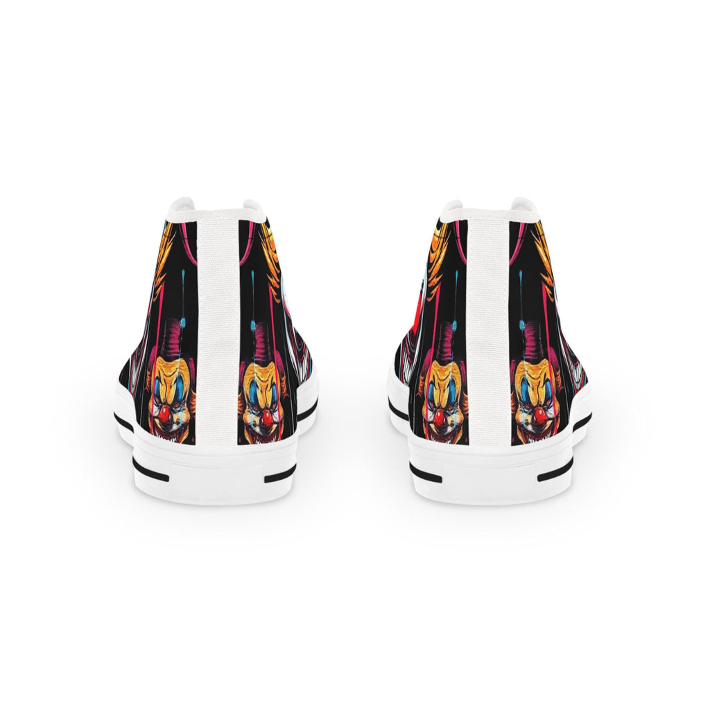 Scary Grinning Clown High Top Sneakers | Horror Circus Shoes