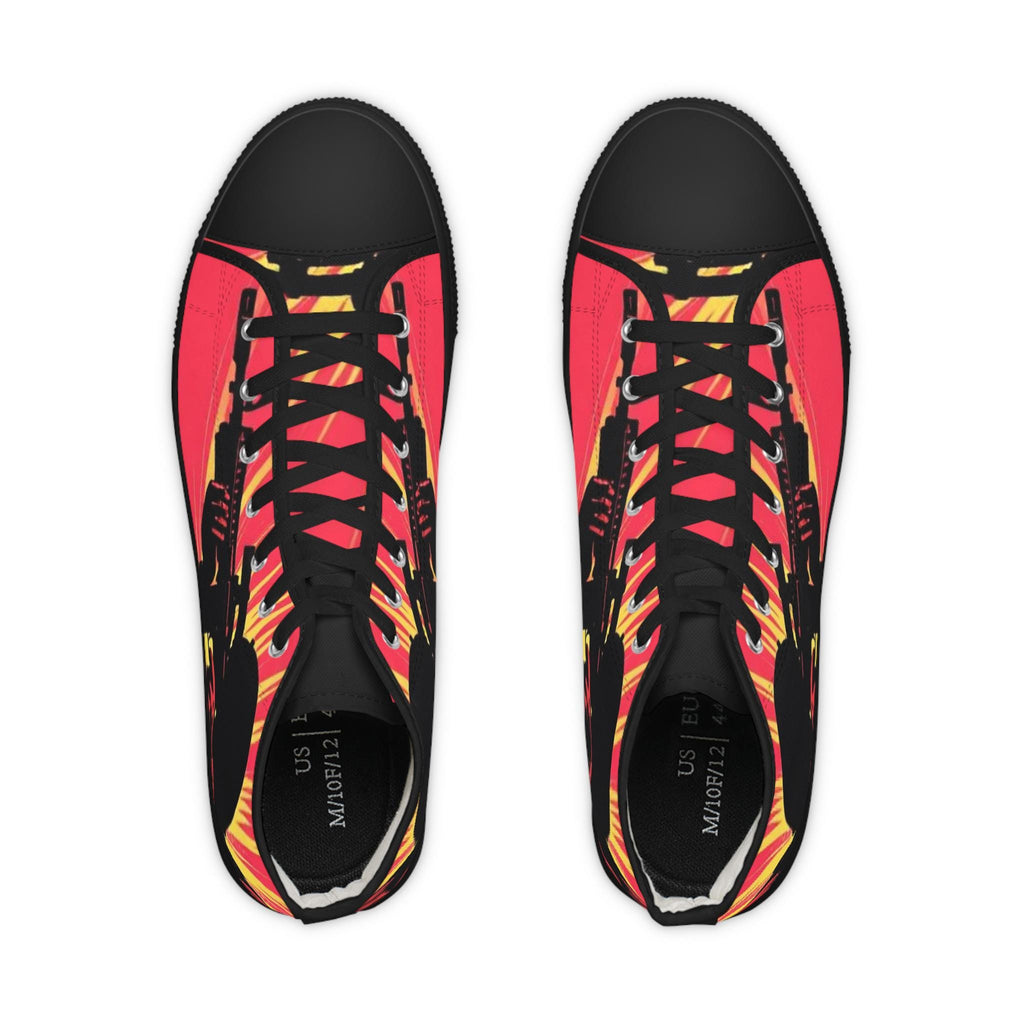 Sunburst Soldier Graphic High Top Sneakers | Musician Rock Shoe