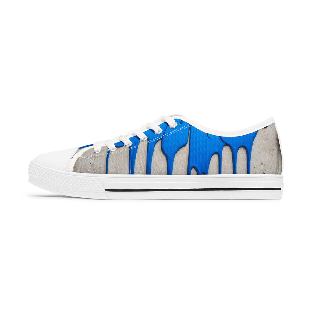Blue Paint Drip Sneakers | Low Top Sneakers