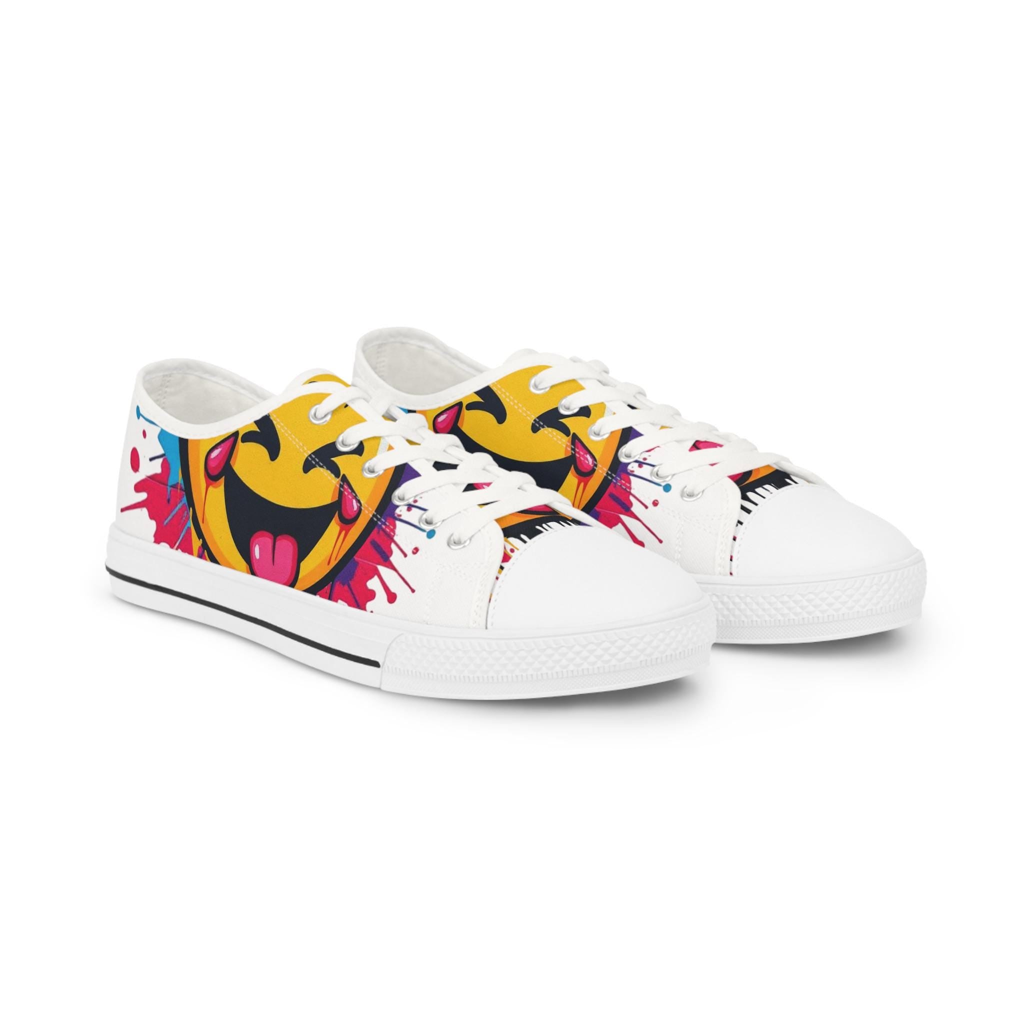 Emoji Tongue Smile Sneakers | Low Top Shoes