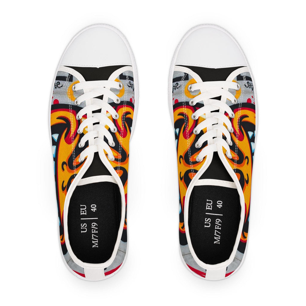 Evil Smile Graffiti Emoji Face Women's Low Top Sneakers | Street Art Graffiti Print
