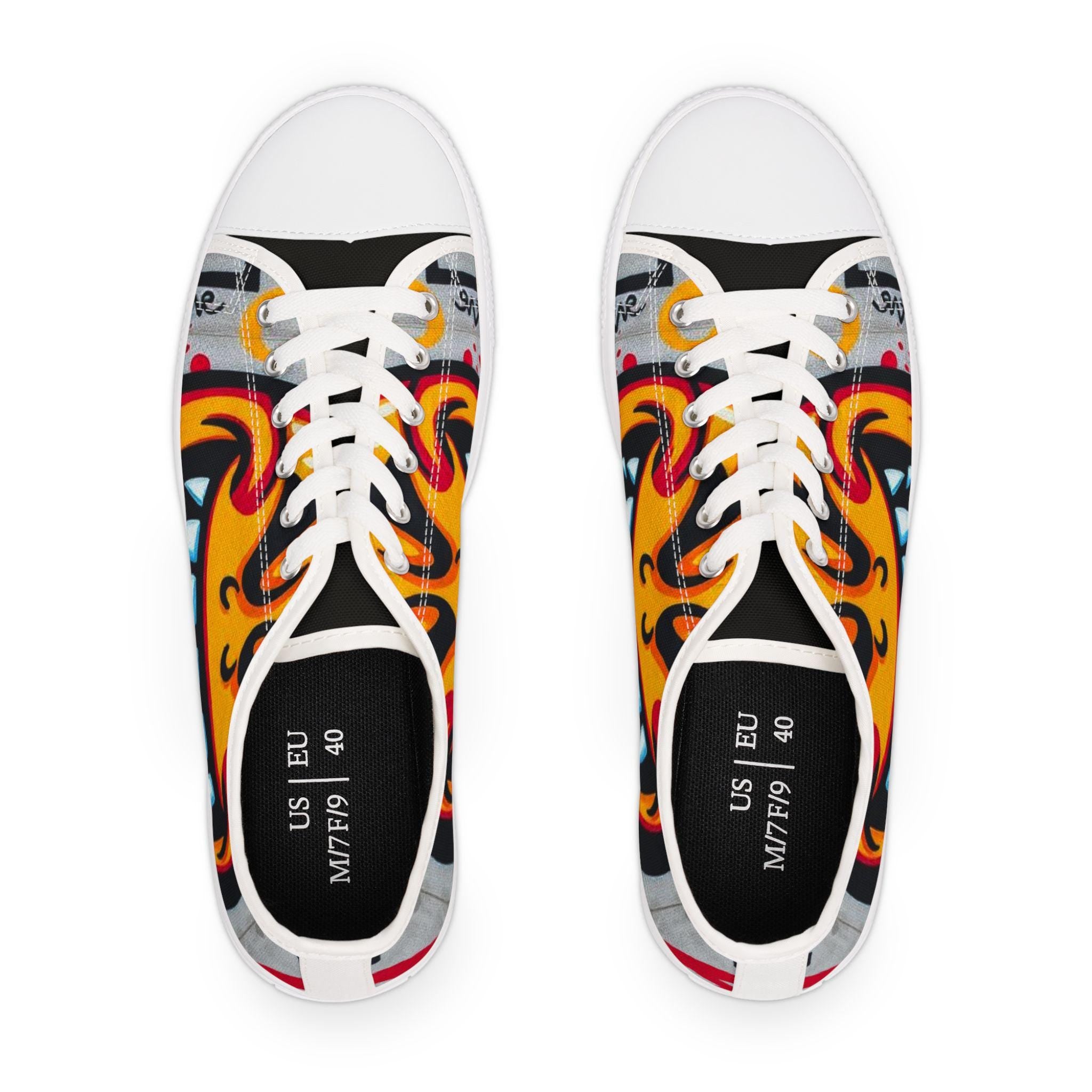 Evil Smile Graffiti Emoji Face Women's Low Top Sneakers | Street Art Graffiti Print