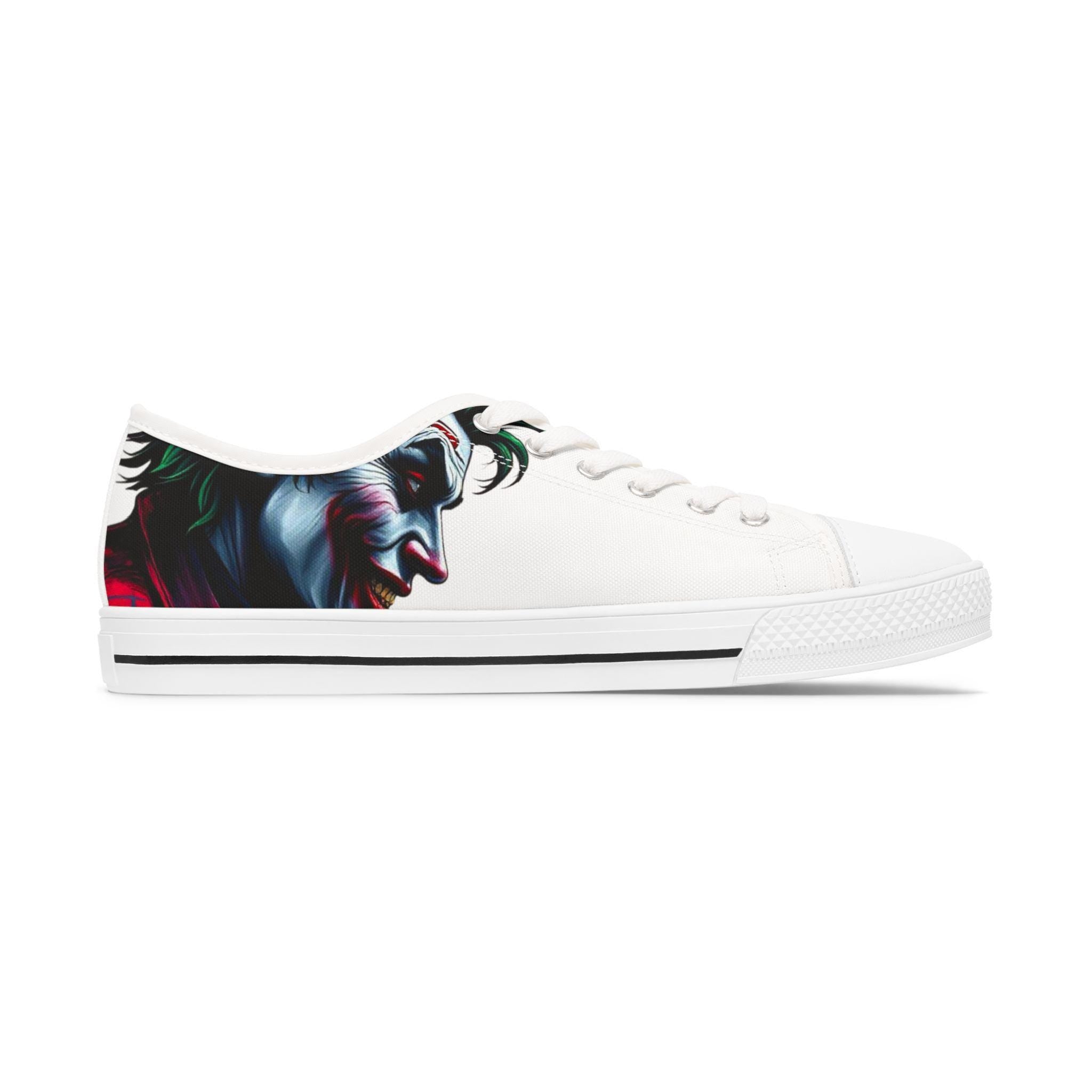 Joker Face Illustration Sneakers Women's Low Top Sneakers | Comic Villain Art