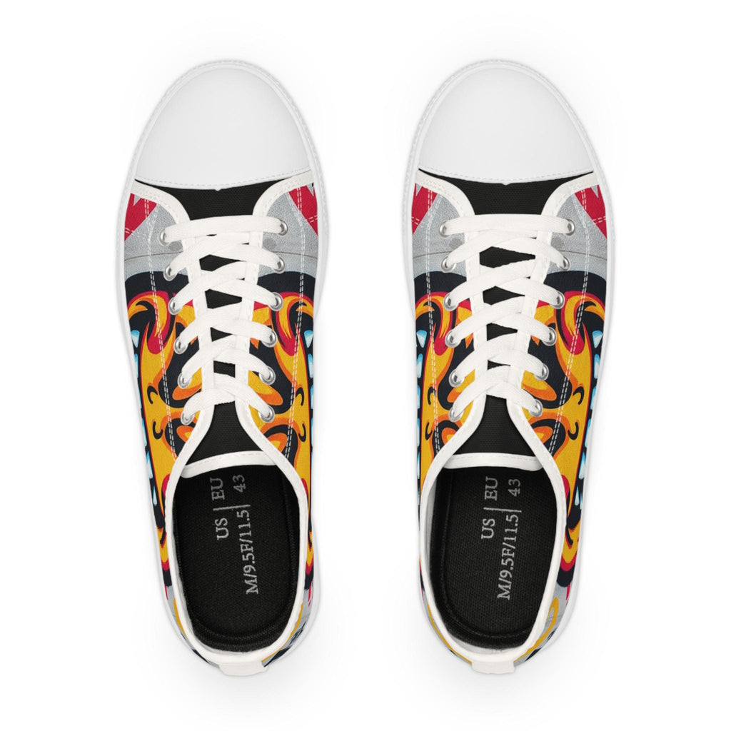 Evil Smile Graffiti Emoji Face Men's Low Top Sneakers | Bold Streetwear Illustration